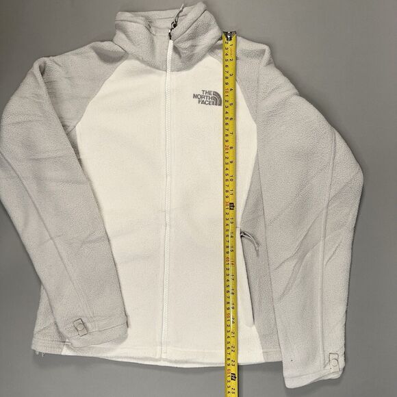 The North Face Jacket Women's Small White Gray Fleece Full Zip Polartec - Picture 10 of 12